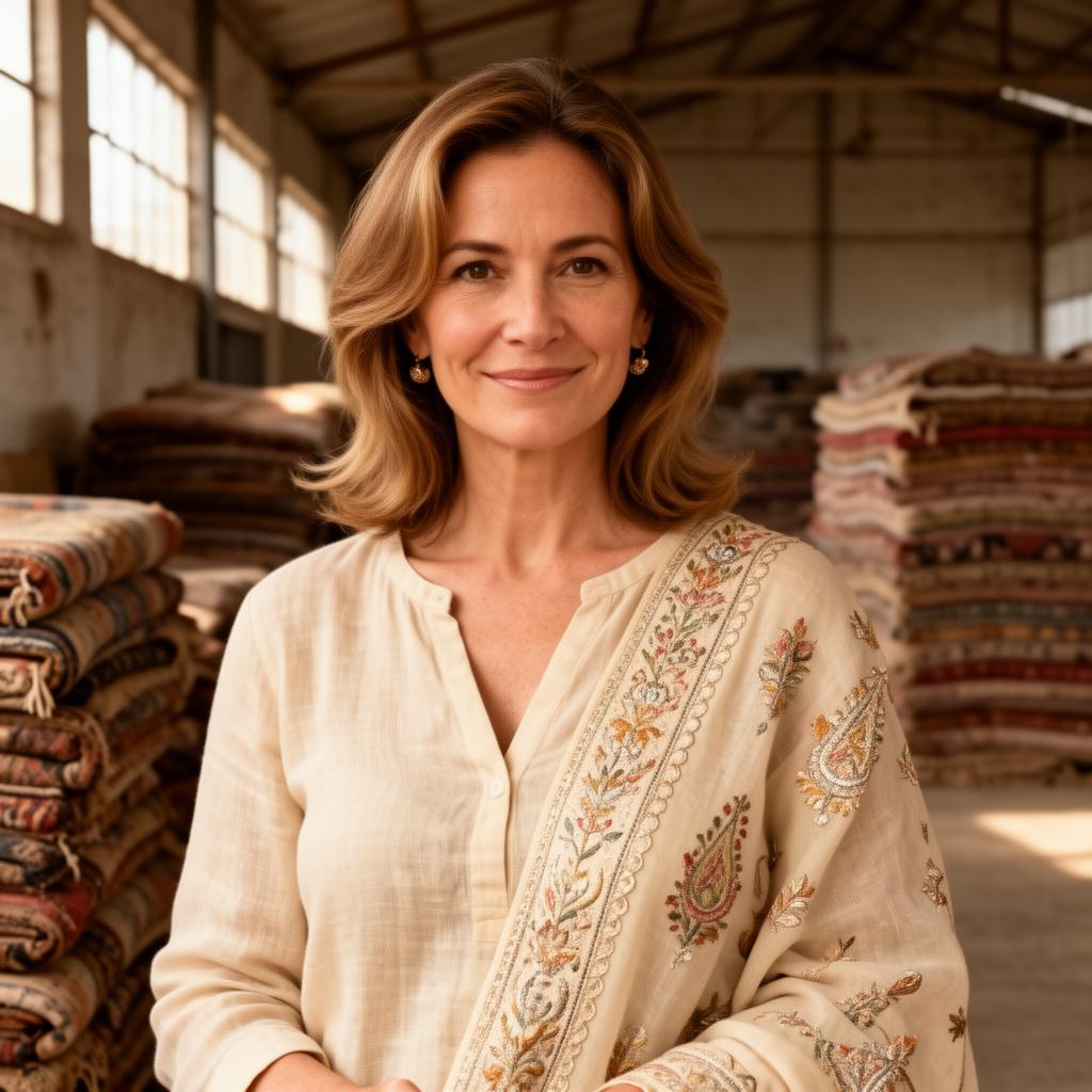 Lara Walsworth in the warehouse showroom