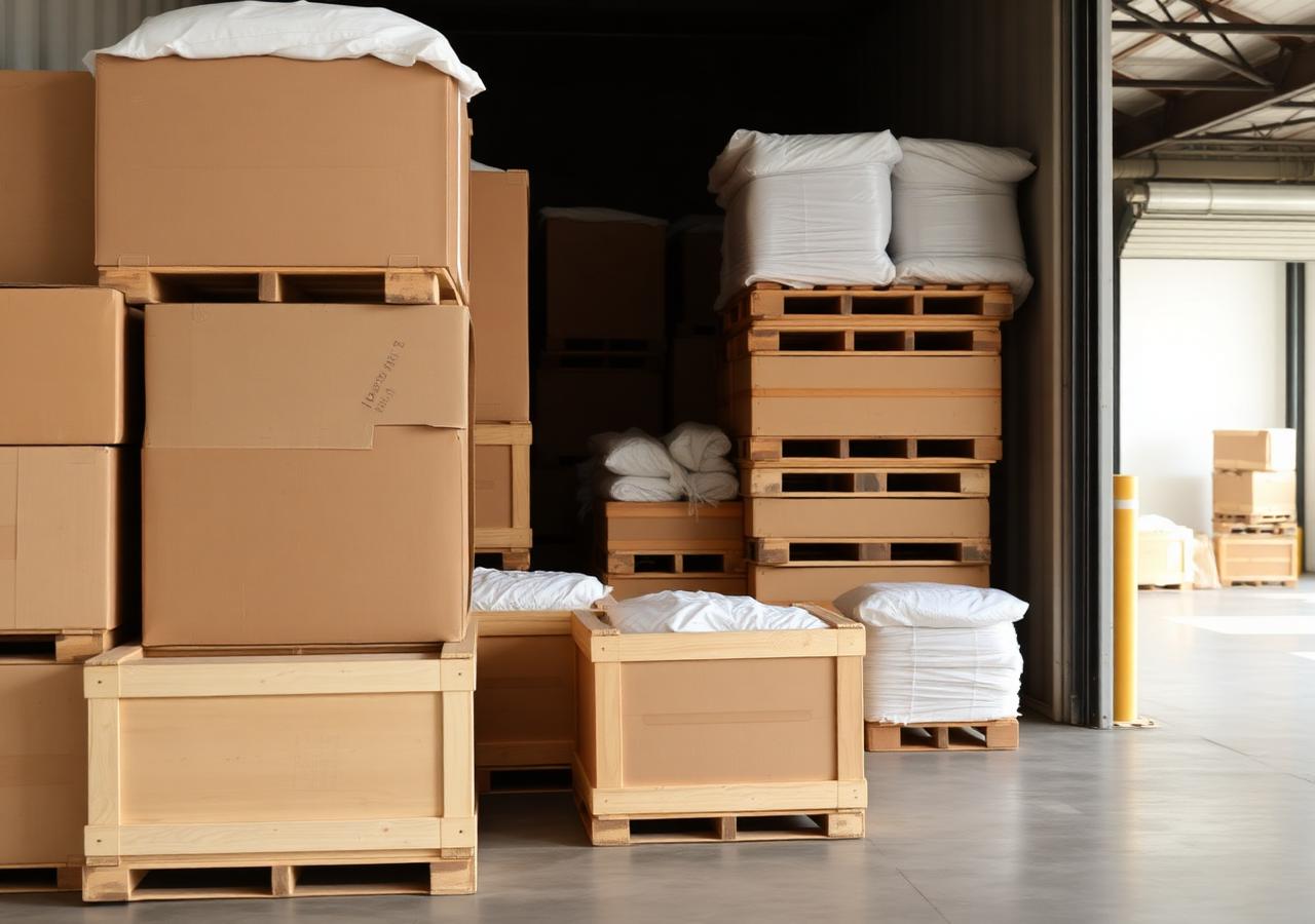Crates ready for outbound freight
